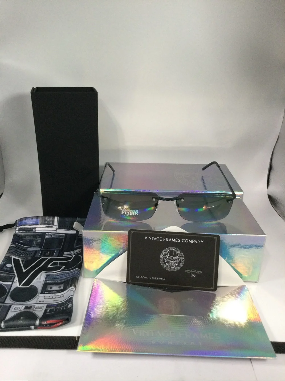 Gianfranco Ferre Sunglasses with Iridescent Rainbow Accent